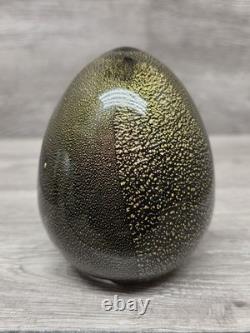 Vintage Signed VeArt Murano Glass 24k Gold Embedded Glass Art 4 Egg Rare