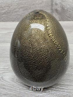 Vintage Signed VeArt Murano Glass 24k Gold Embedded Glass Art 4 Egg Rare