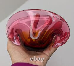 Vintage Sommerso Murano Glass Clamshell Bowls Archimede Seguso