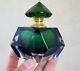 Vintage Sommerso Murano Mandruzzato Blue Green Perfume Bottle