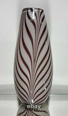 Vintage Studio Art Murano Design Art Glass Pulled Feather 15 Vase Sculpture