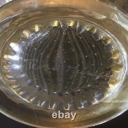 Vintage Toso Murano Art Glass Vase Clear With Gold Controlled Bubbles Signed