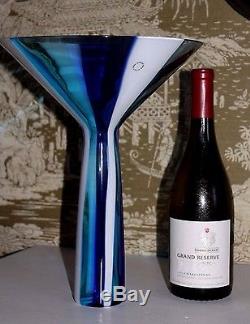 Vintage VENINI LABEL Murano For Tupperware Martini Glass Shape Circus Tent Vase