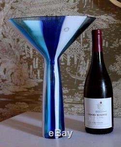 Vintage VENINI LABEL Murano For Tupperware Martini Glass Shape Circus Tent Vase