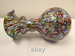 Vintage Vase Murano Italy Millefiori Art Glass Unique