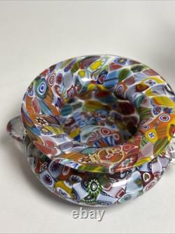 Vintage Vecchia Murano VR Millefiori Art Glass Small Sugar & Creamer