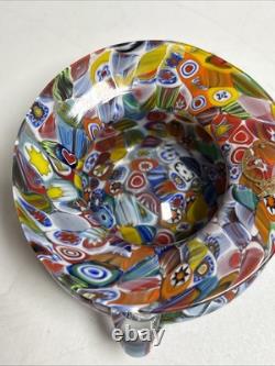 Vintage Vecchia Murano VR Millefiori Art Glass Small Sugar & Creamer