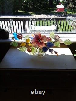 Vintage Venetian Murano Art Glass Slag Floral Centerpiece