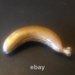 Vintage Venetian Murano Glass Banana with Aventurine approx 5-3/4 Long