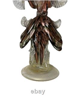 Vintage Venetian Murano Glass Goldoni Dancing Sculpture Pair, Tortoise Shell