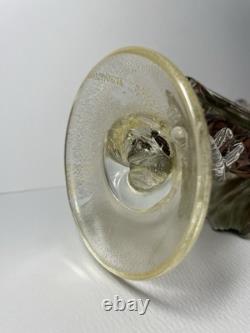 Vintage Venetian Murano Glass Goldoni Dancing Sculpture Pair, Tortoise Shell