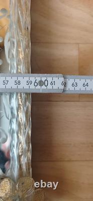 Vintage Venetian Murano Glass Mirror 60x90 cm Mid-Century Italian Etched Wall
