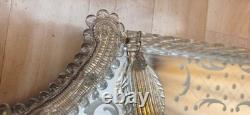 Vintage Venetian Murano Glass Mirror 60x90 cm Mid-Century Italian Etched Wall