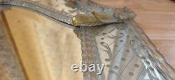 Vintage Venetian Murano Glass Mirror 60x90 cm Mid-Century Italian Etched Wall