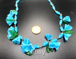 Vintage Venetian Murano Glass Necklace Floral Italy 18