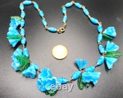 Vintage Venetian Murano Glass Necklace Floral Italy 18