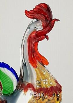 Vintage Venetian Murano Glass Rooster Cockerel Italian Art Studio Made