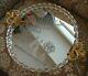 Vintage Venetian Murano Mirror Etched Glass Roped Large Round Tray