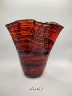 Vintage Venini Art Glass Vase'Fazzoletto' Murano 1960's