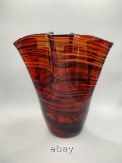 Vintage Venini Art Glass Vase'Fazzoletto' Murano 1960's