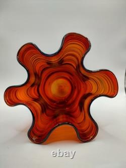 Vintage Venini Art Glass Vase'Fazzoletto' Murano 1960's