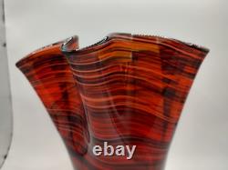 Vintage Venini Art Glass Vase'Fazzoletto' Murano 1960's