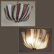 Vintage Venini Fazzoletto Latticino Glass Pendant Ceiling Light Lamp Murano