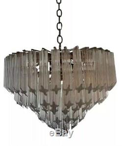 Vintage Venini Italian Murano Glass Prism Chandelier 110 6 Quattro Prisms