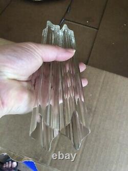 Vintage Venini Italian Murano Glass Prism Chandelier Quattro Prisms Small Flush