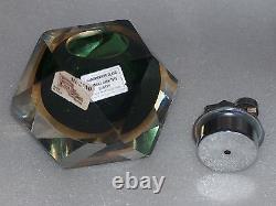 Vintage Very Nice Murano Glass Set Of Desk/table Lighter And Ashtray, Italy