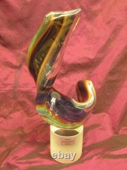 Vintage Vetreria Tagliapietra Murano Italy Art Glass Ribbon sculpture signed 13