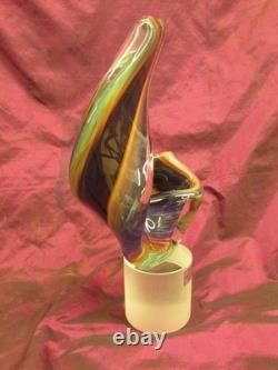 Vintage Vetreria Tagliapietra Murano Italy Art Glass Ribbon sculpture signed 13