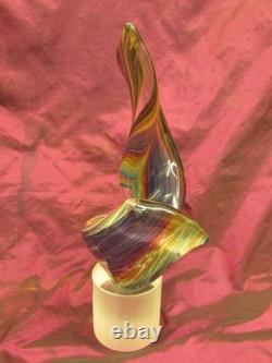 Vintage Vetreria Tagliapietra Murano Italy Art Glass Ribbon sculpture signed 13