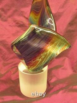 Vintage Vetreria Tagliapietra Murano Italy Art Glass Ribbon sculpture signed 13