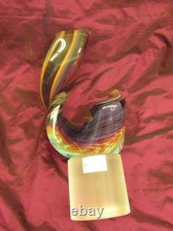 Vintage Vetreria Tagliapietra Murano Italy Art Glass Ribbon sculpture signed 13