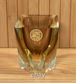 Vintage Vetri Murano Bucella Cristalli Murano Brown Glass Small Vase, Made in It