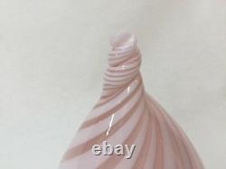 Vintage Vetri Murano Handblown Pink Swirl Glass Lamp Shade, 8 Tall x 6 Widest