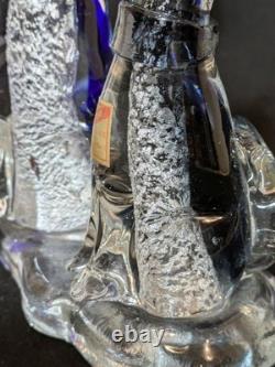 Vintage Vetro Artistico Veneziano Murano (AVEM) Glass Cat & Dog Figurine