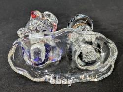 Vintage Vetro Artistico Veneziano Murano (AVEM) Glass Cat & Dog Figurine