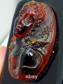 Vintage Zora De Venezia CARVED 3D CAMEO Italian Murano Glass Plaque Vanity DECOR