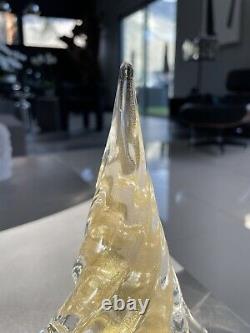 Vintage c1960s Murano Art Glass Aventurine Gold Christmas Xmas Tree Sculpture