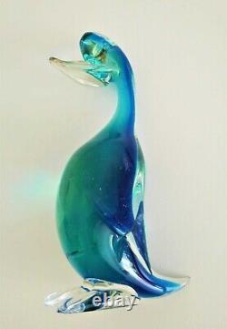 Vintage figurine. DUCK. Murano, Italy, handmade. Glass, height 16 cm