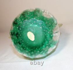 Vintage hand blown art glass Italian Murano Venetian cactus bubble vase Italy