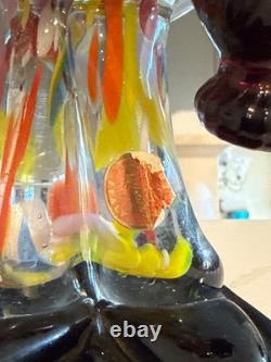 Vintage hand blown murano art glass clown 13 with sticker rare