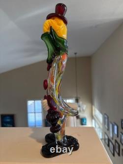 Vintage hand blown murano art glass clown 13 with sticker rare