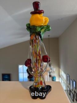 Vintage hand blown murano art glass clown 13 with sticker rare