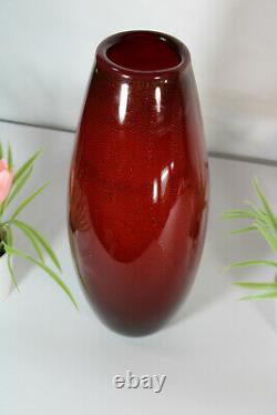 Vintage italian murano glass Red Vase 1960