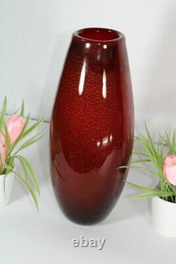 Vintage italian murano glass Red Vase 1960