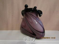 Vintage large murano glass bag/purse vase