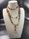 Vintage luxury Italy Murano handmade glass flower multi layer necklace 1.3m